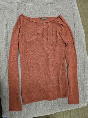 Sarah Pacini Burnt Copper Long Sleeve Top